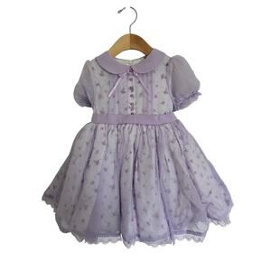 Hummingbirds & Flowers Lavender Floral Dress